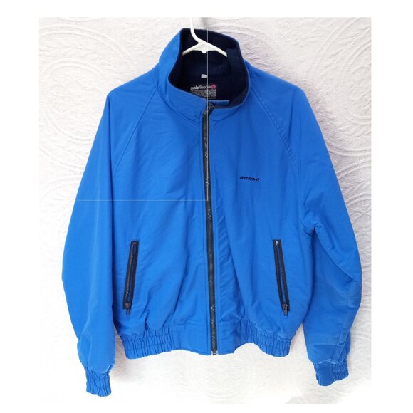 Polar Fleece By Malden Cobalt Blue Lined Jacket W/ Boeing Logo Sz M (T-379) - Picture 1 of 11